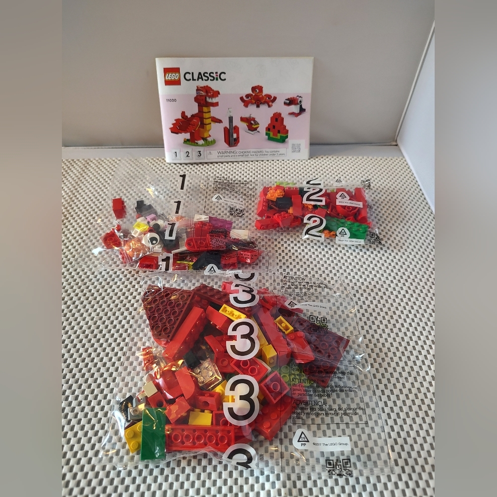 Lego 11020 Bags 1, 2, 3 with Booklet Instructions New, Unopened Dragon